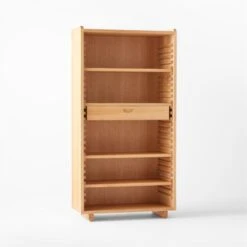Ventura White Oak Bookcase -Cb2 VenturaNtchdTallBkshlfAVSSS22