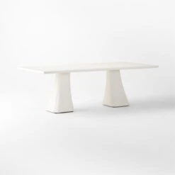 Via Rectangular White Plaster Dining Table 10 Via Rectangular White Plaster Dining Table -Cb2 ViaPlasterDiningTable3QSSS22