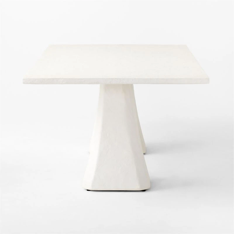 Via Rectangular White Plaster Dining Table 6 Via Rectangular White Plaster Dining Table - Image 4
