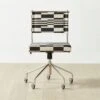 Vicino Black And White Patterned Upholstered Office Chair -Cb2 VicinoPatternedChairSHS23