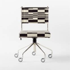 Vicino Black And White Patterned Upholstered Office Chair -Cb2 VicinoPatternedChairSOSSS23