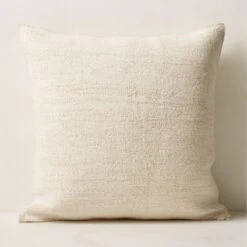 Vintage Natural Hemp Throw Pillow With Down-Alternative Insert 23'' -Cb2 VintageHmpSolidPllw23x23AV3SHS23