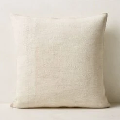 Vintage Natural Hemp Throw Pillow With Down-Alternative Insert 23'' -Cb2 VintageHmpSolidPllw23x23AV4SHS23