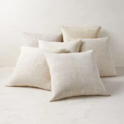 Vintage Natural Hemp Throw Pillow With Down-Alternative Insert 23'' -Cb2 VintageHmpSolidPllw23x23AVSHS23