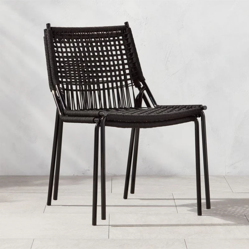Virve Black Rope Outdoor Dining Chair 4 Virve Black Rope Outdoor Dining Chair - Image 2