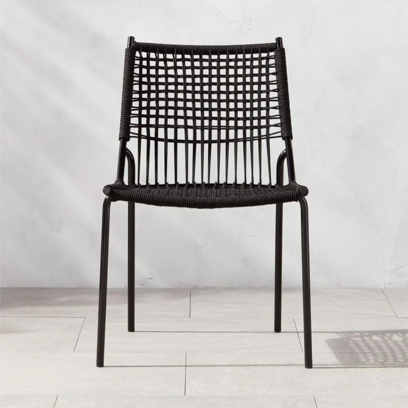Virve Black Rope Outdoor Dining Chair 3 Virve Black Rope Outdoor Dining Chair