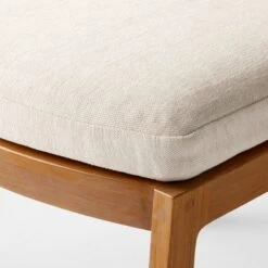 Roc Teak And Rattan Outdoor Counter Stool With Ivory Sunbrella® Cushion -Cb2 VitetArmlessDiningChairAV2SSS23