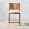 Roc Teak And Rattan Outdoor Counter Stool With Ivory Sunbrella® Cushion 2 Roc Teak And Rattan Outdoor Counter Stool With Ivory Sunbrella® Cushion -Cb2 VitetCounterStoolSHS23