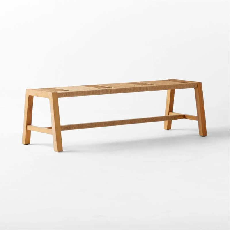 Roc Teak And Rattan Outdoor Dining Bench 7 Roc Teak And Rattan Outdoor Dining Bench - Image 5