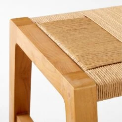 Roc Teak And Rattan Outdoor Dining Bench 15 Roc Teak And Rattan Outdoor Dining Bench -Cb2 VitetDiningBenchAVSSS23