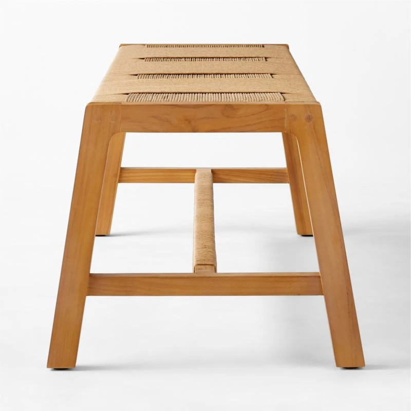 Roc Teak And Rattan Outdoor Dining Bench 8 Roc Teak And Rattan Outdoor Dining Bench - Image 6