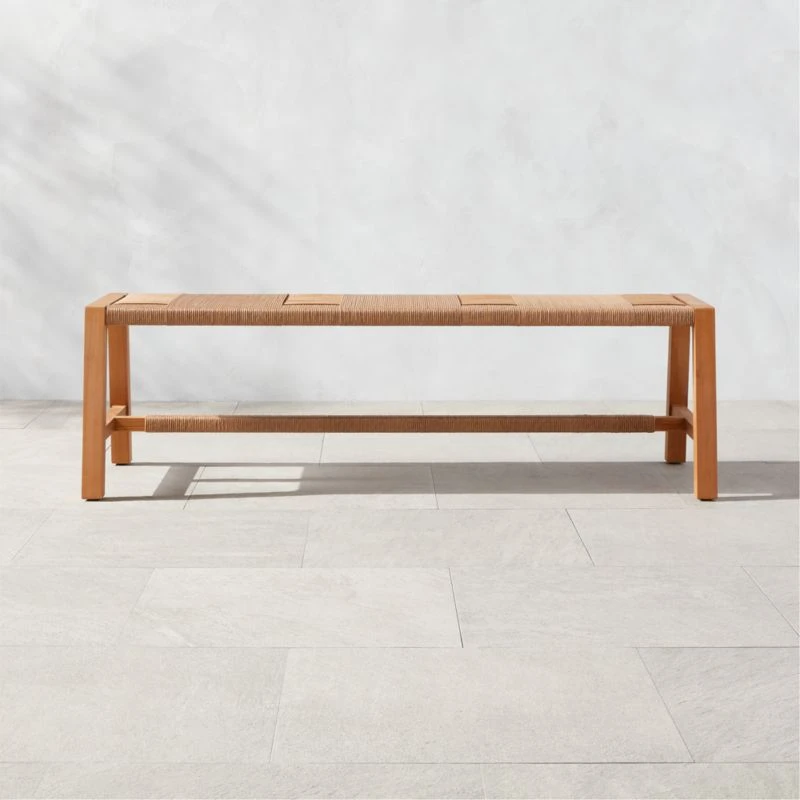 Roc Teak And Rattan Outdoor Dining Bench 3 Roc Teak And Rattan Outdoor Dining Bench