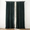 Dark Green Organic Cotton Velvet Window Curtain Panel 48"x84'' -Cb2 VlvtDkGnOrgCtnCrtn96PnlSHF23