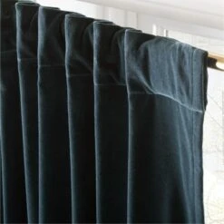 Dark Teal Organic Cotton Velvet Window Curtain Panel 48"x84'' 10 Dark Teal Organic Cotton Velvet Window Curtain Panel 48"x84'' -Cb2 VlvtMgcFtOrgCtnCrtn96PnlAV3SHF23