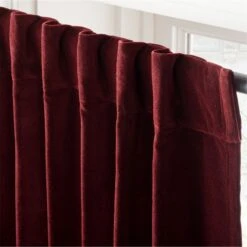 Red Organic Cotton Velvet Window Curtain Panel 48"x84'' 10 Red Organic Cotton Velvet Window Curtain Panel 48"x84'' -Cb2 VlvtRedOrgCtnCrtn96PnlAV3SHF23