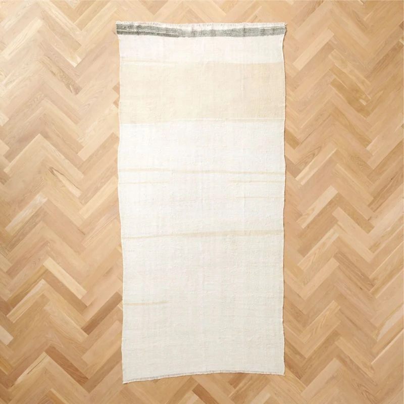 Vintage Handwoven Turkish Hemp Area Rug 5'2"x11'2" 4 Vintage Handwoven Turkish Hemp Area Rug 5'2"x11'2" - Image 2