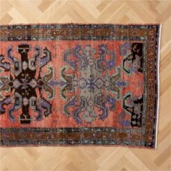 Vintage Handknotted Wool Turkish Runner 4'11"x11'5" -Cb2 VntgHdkdWlRnnr4p9x11p5AV2SHF23