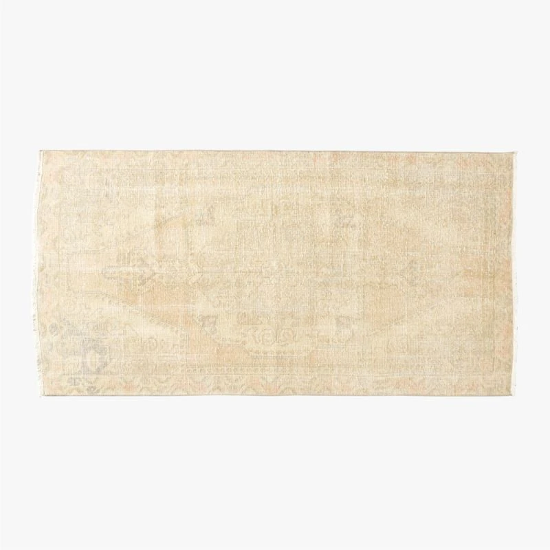 Vintage Handknotted Wool Turkish Rug 3'10"x7'6" 3 Vintage Handknotted Wool Turkish Rug 3'10"x7'6"