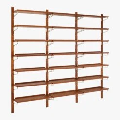 Walnut Modular Triple Shelf 88" 20 Walnut Modular Triple Shelf 88" -Cb2 WalnutMod88TripleShelf3QF18