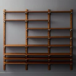 Walnut Modular Triple Shelf 88" 15 Walnut Modular Triple Shelf 88" -Cb2 WalnutMod88TripleShelfRO5F18