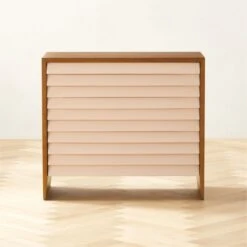 Wane Wood 2-Drawer File Cabinet With Vegan Leather Drawers