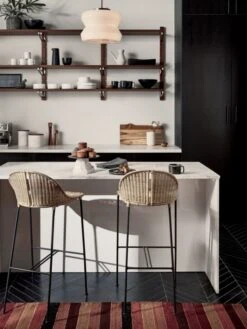 Cafe Organic Cotton Black Striped Dish Towels Set Of 2 -Cb2 WhiteMarbleTopIslandJN20