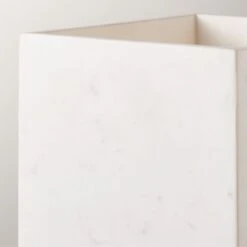 White Marble Wastebasket -Cb2 WhiteMarbleWastebasketAVSHS23