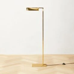Wilde Polished Brass Task Floor Lamp