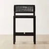 Wrapped Black Leather Counter Stool -Cb2 WrppdLthrBlkCounterStoolSHS23
