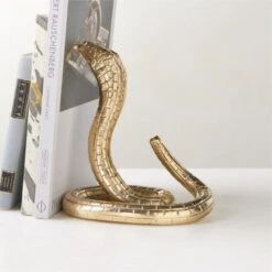 Wyatt Brass Snake Bookend/Doorstop -Cb2 WyattSnakeDrstpBookendAVSHS23