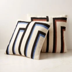 Zea Woven Sienna Brown Alpaca Wool-Blend Throw Pillow With Down-Alternative Insert 18'' -Cb2 ZeaWvnDnAltPillow18x18GrpFHF23