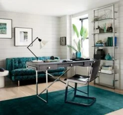 Tesso Chrome Metal Wall Mount Bookshelf -Cb2 avalondeskFB17