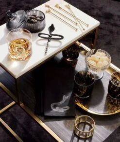 Franklin Double Old-Fashioned Glass -Cb2 dwayneetchedscorpiondbloldfshndglsAG17