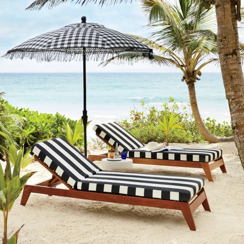 Filaki Outdoor Lounger With Black And White Stripe Cushion 4 Filaki Outdoor Lounger With Black And White Stripe Cushion - Image 2
