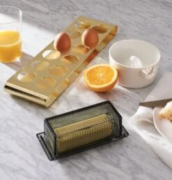 Marta Cooler Glasses Set Of 6 -Cb2 mokegreyglassbutterdishACJN18